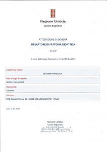 Didattica Agriturismo in Umbria Olivastrella