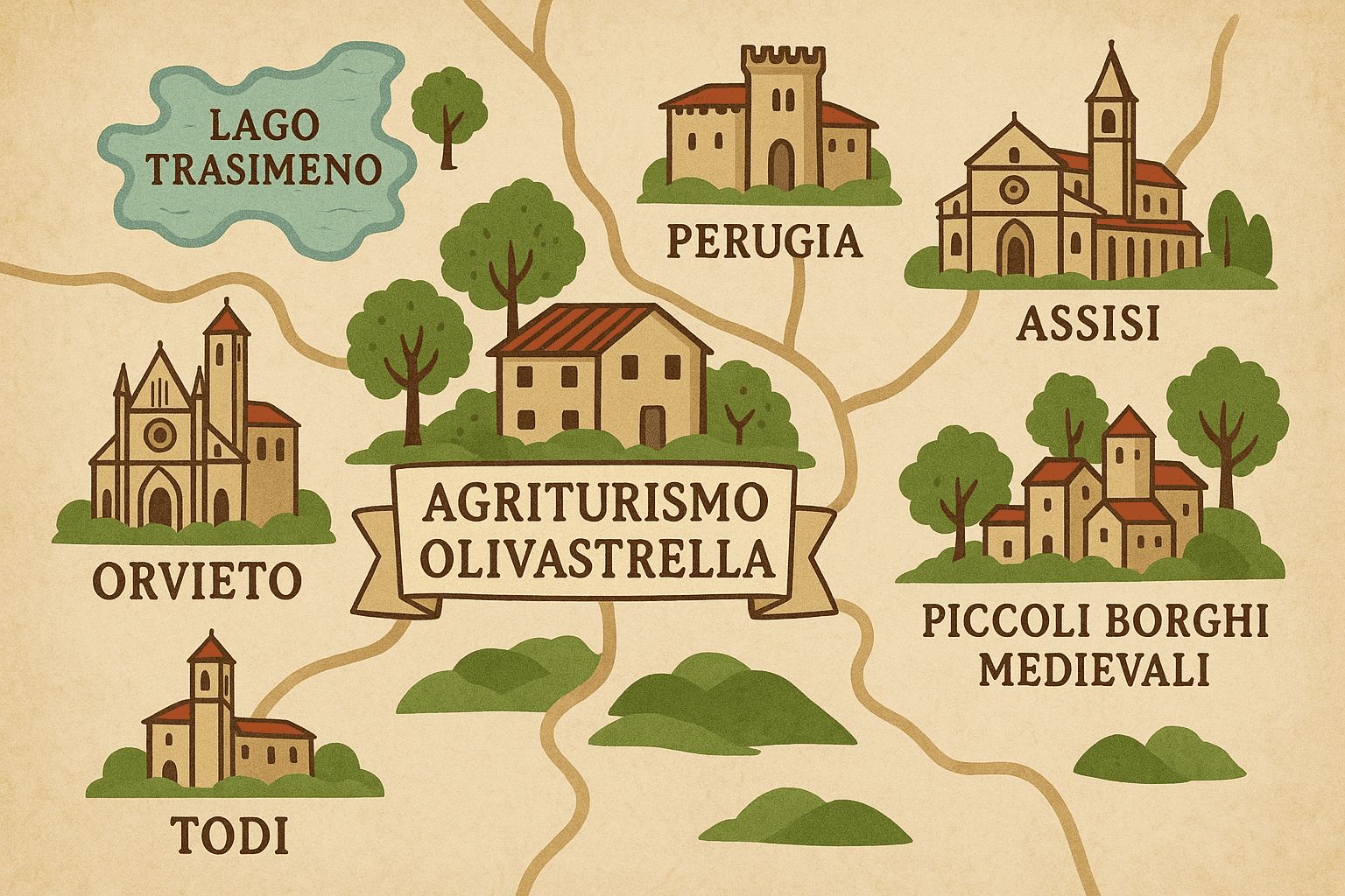 mappa agriturismo in umbria olivastrella